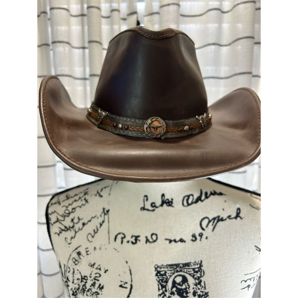 Bullhide Leather Cowboy Hat Size Medium